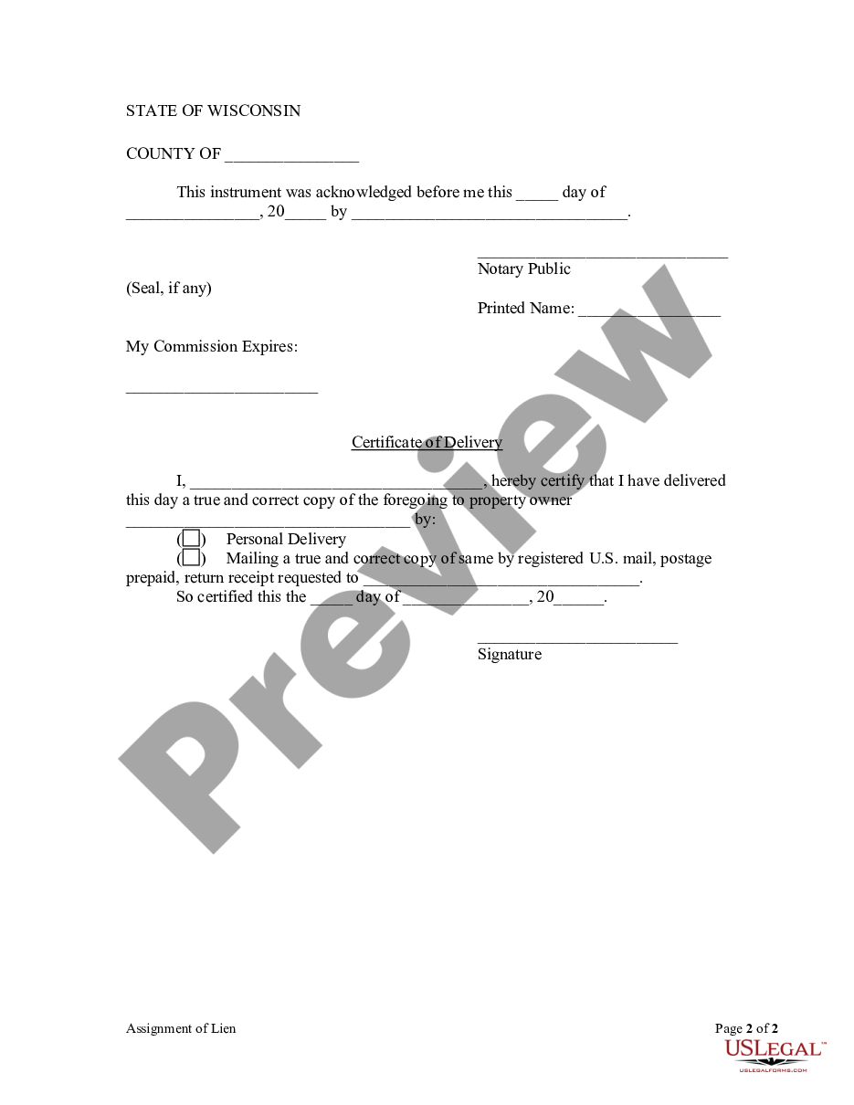 wisconsin assignment of judgment form