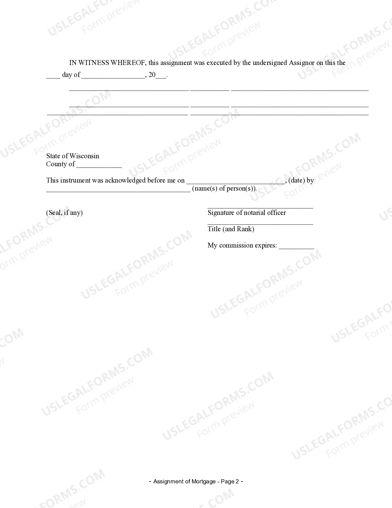 Preview Assignment of Mortgage by Individual Mortgage Holder