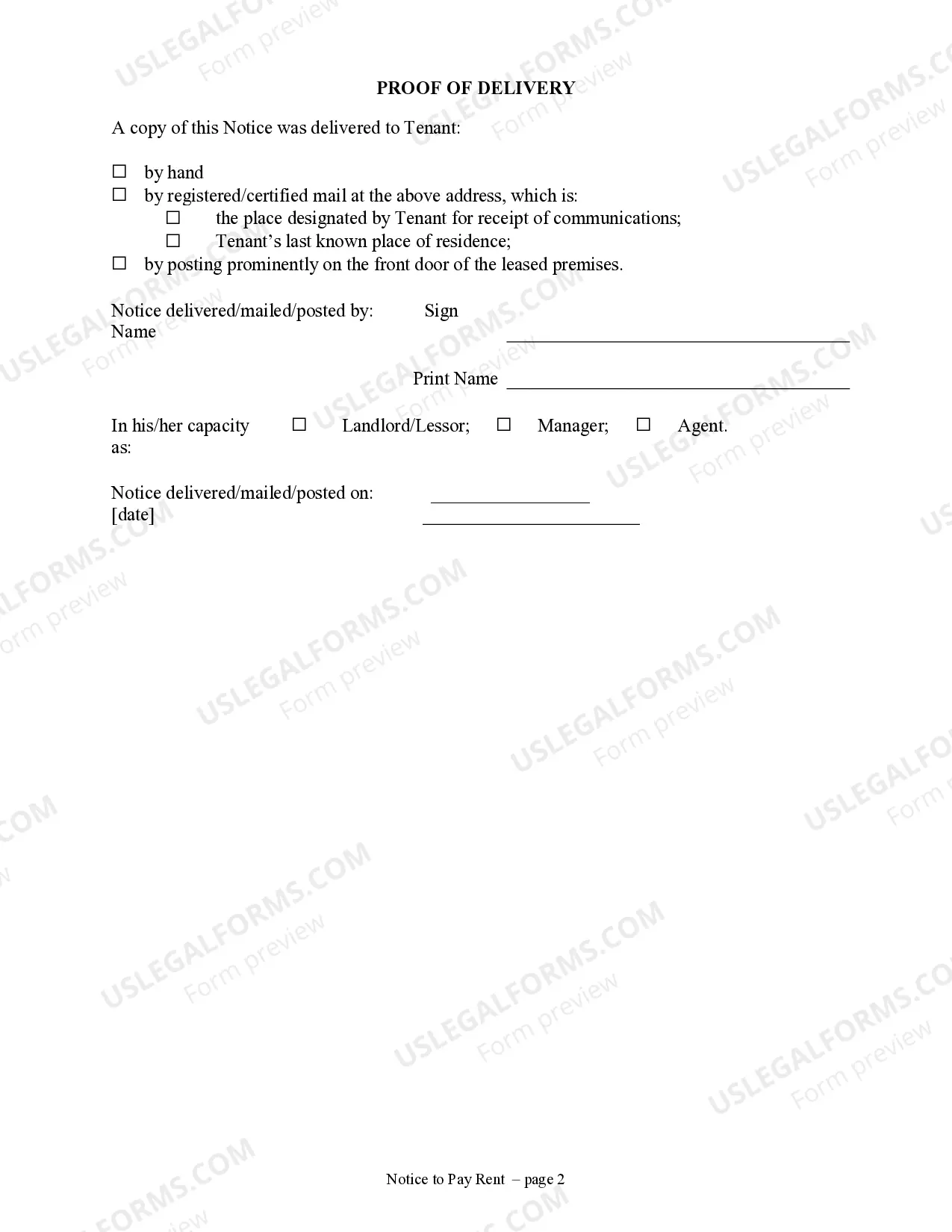 Preview 5 Day Notice to Pay Rent or Lease Terminates - Month-to-Month Lease - Residential