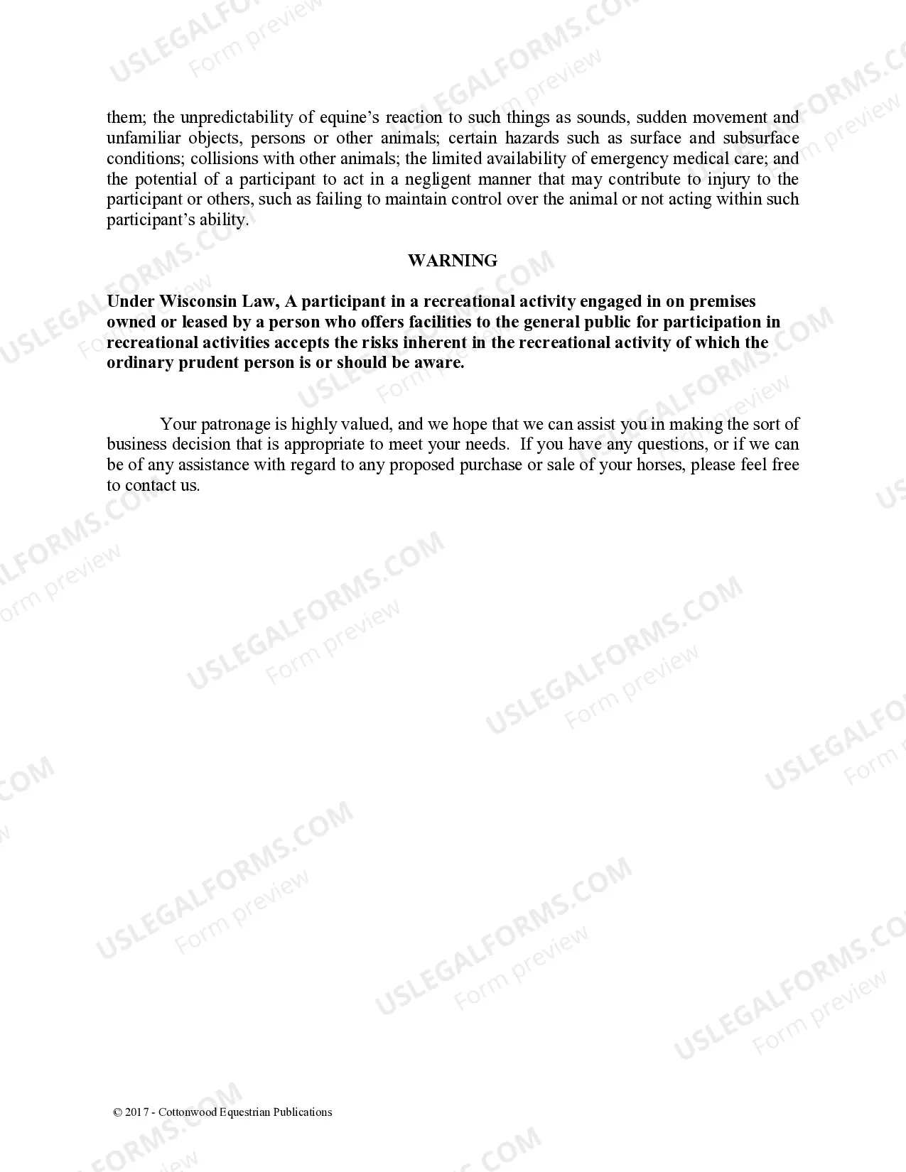 Preview Pre-Purchase Recommendations - Horse Equine Forms