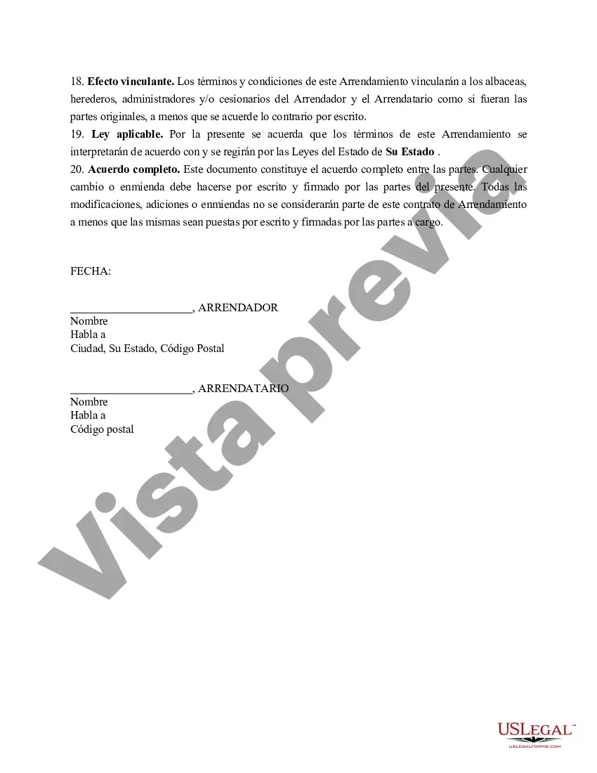 Preview Contrato de arrendamiento de yegua de cría de Wisconsin
