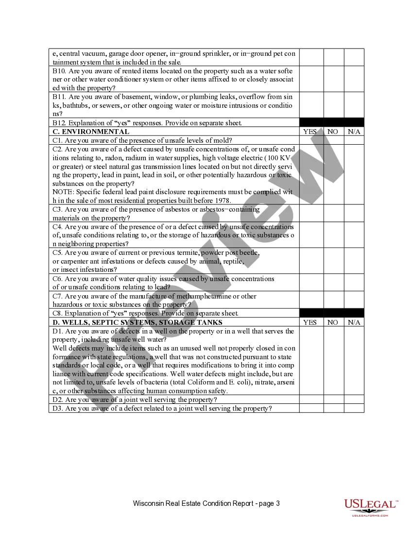 Preview Residential Real Estate Sales Disclosure Statement