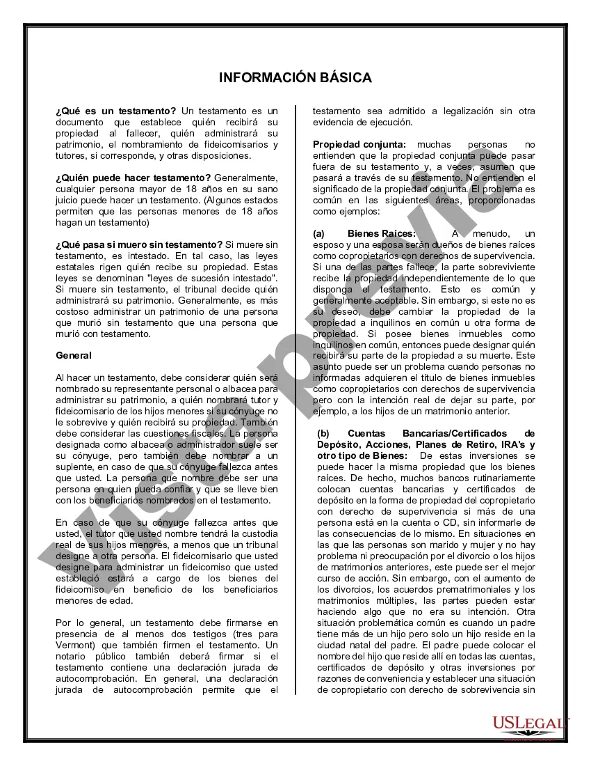 Preview Testamentos mutuos que contienen última voluntad y testamentos para personas solteras que viven juntas sin hijos