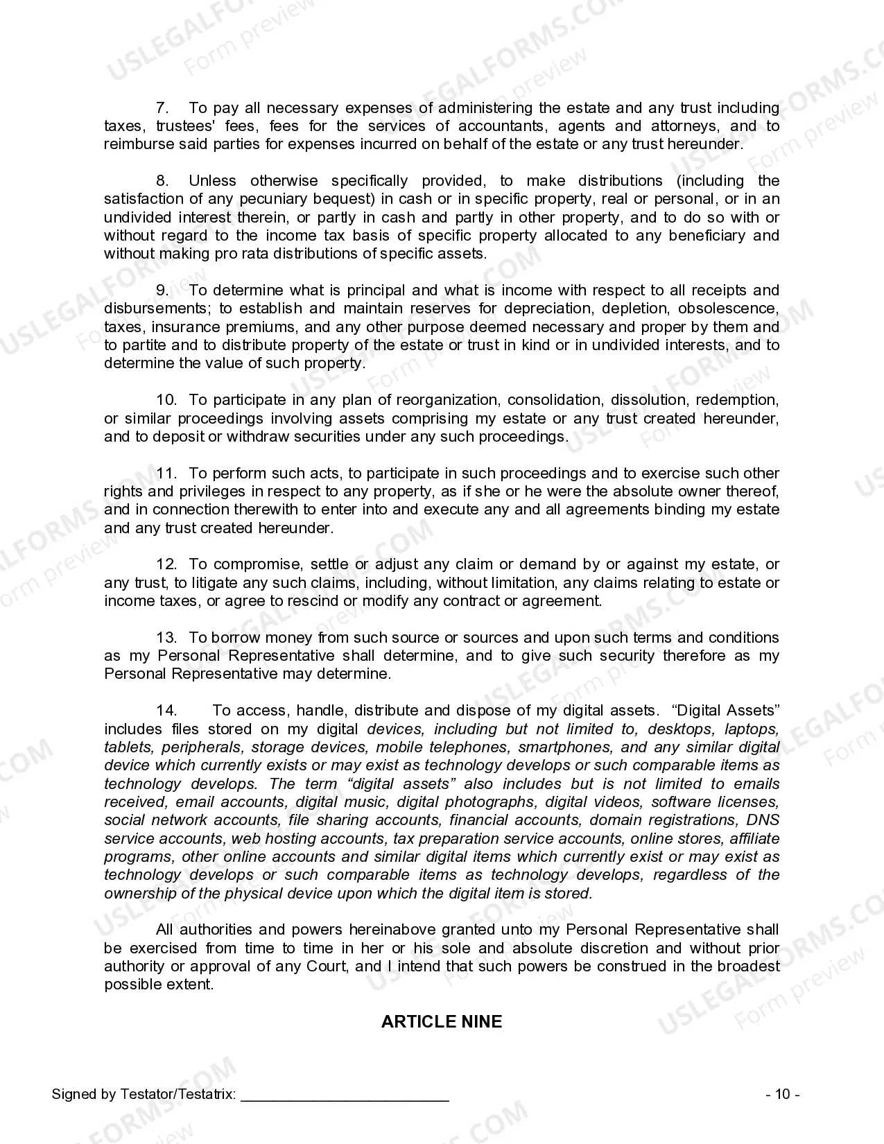 Preview Mutual Wills containing Last Will and Testaments for Man and Woman living together not Married with No Children