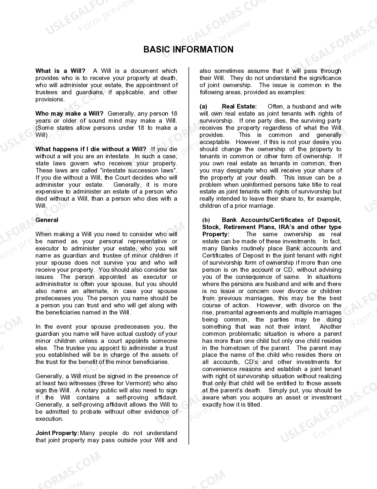 Preview Mutual Wills containing Last Will and Testaments for Man and Woman living together not Married with No Children