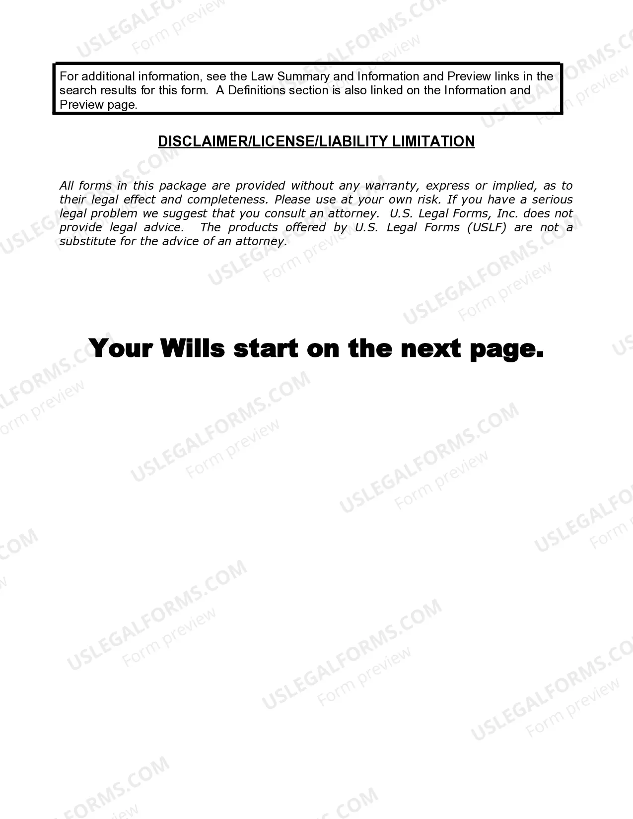 Preview Mutual Wills containing Last Will and Testaments for Man and Woman living together not Married with No Children
