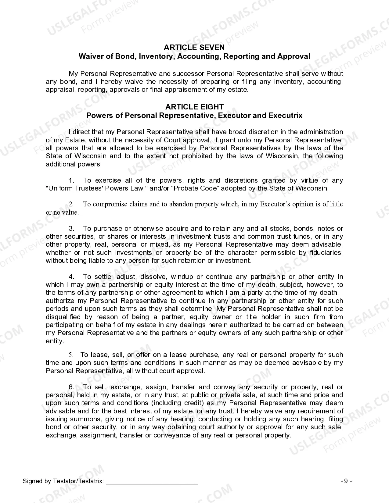 Preview Mutual Wills containing Last Will and Testaments for Man and Woman living together not Married with No Children