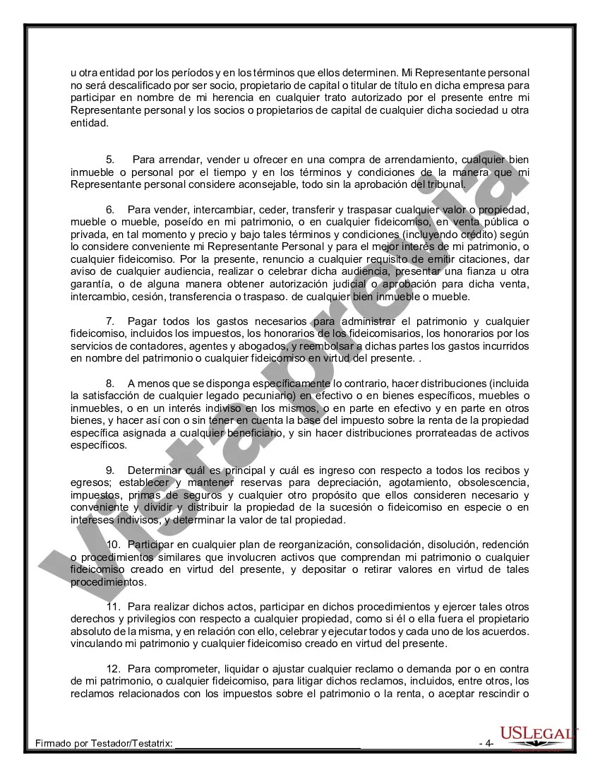 Preview Paquete de Testamentos Mutuos de Últimas Voluntades y Testamentos para Personas Solteras que conviven con Hijos Adultos