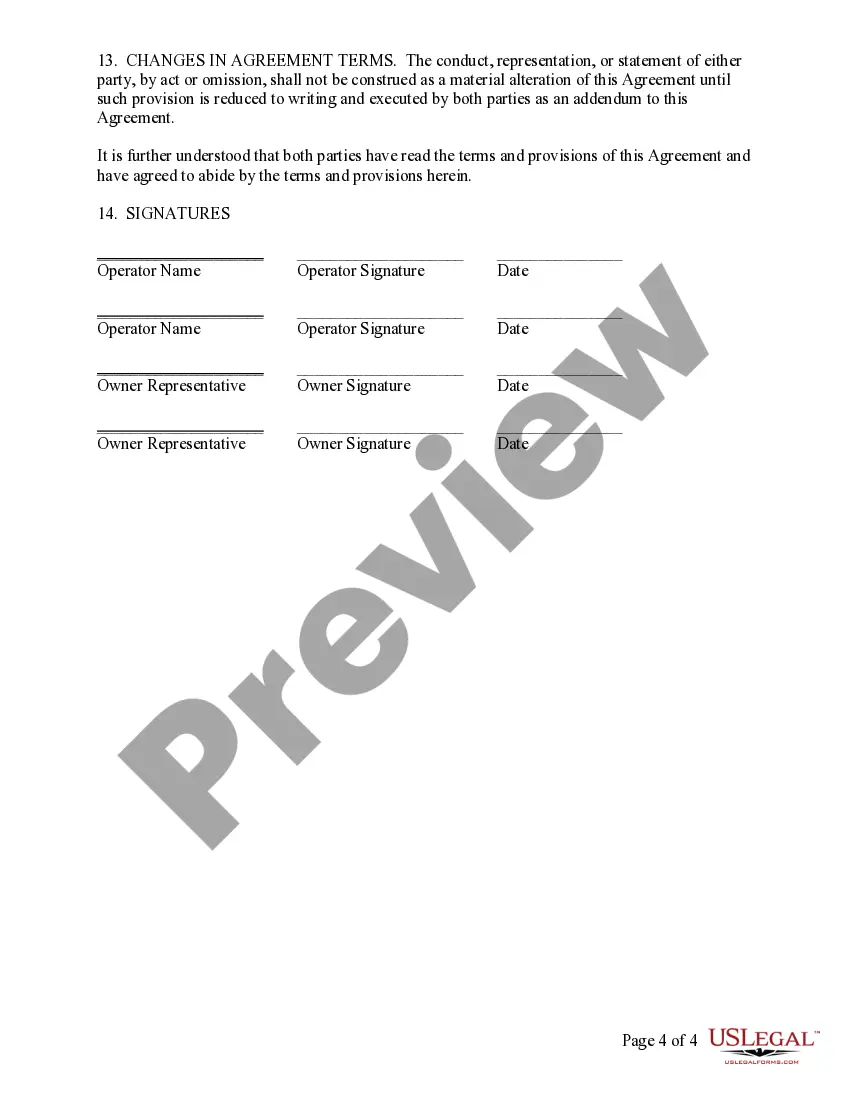 Preview Standing Forage Purchase Agreement