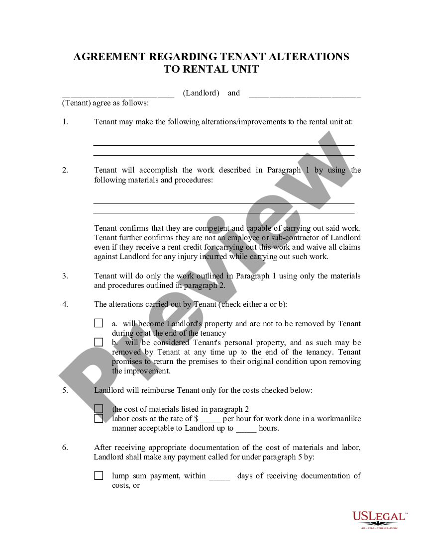 Landlord Allow Tenant Form N11 Us Legal Forms 5261