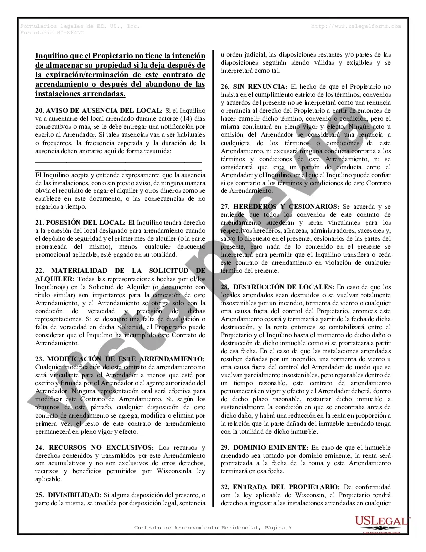 Preview Contrato de arrendamiento de alquiler residencial