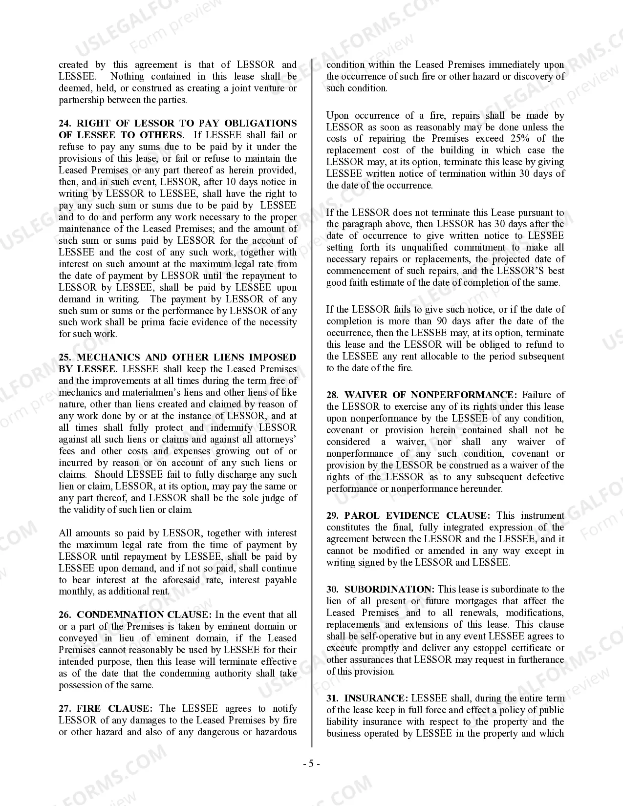 Preview Commercial Building or Space Lease