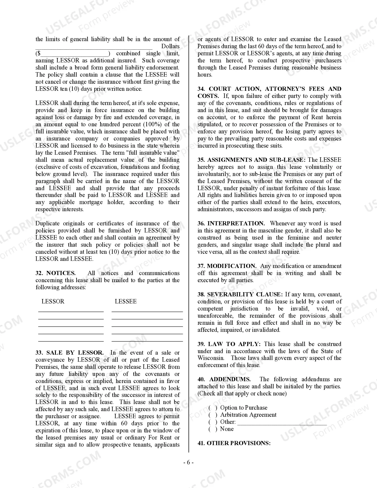 Preview Commercial Building or Space Lease
