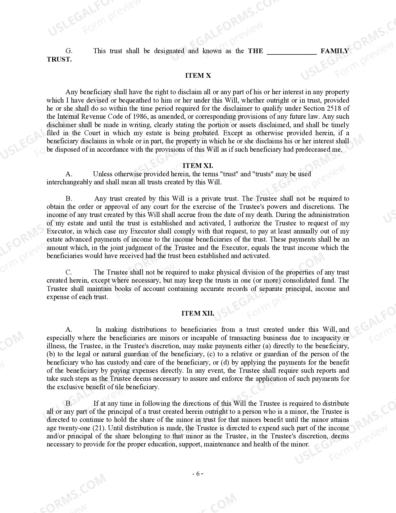 Preview Complex Will with Credit Shelter Marital Trust for Large Estates