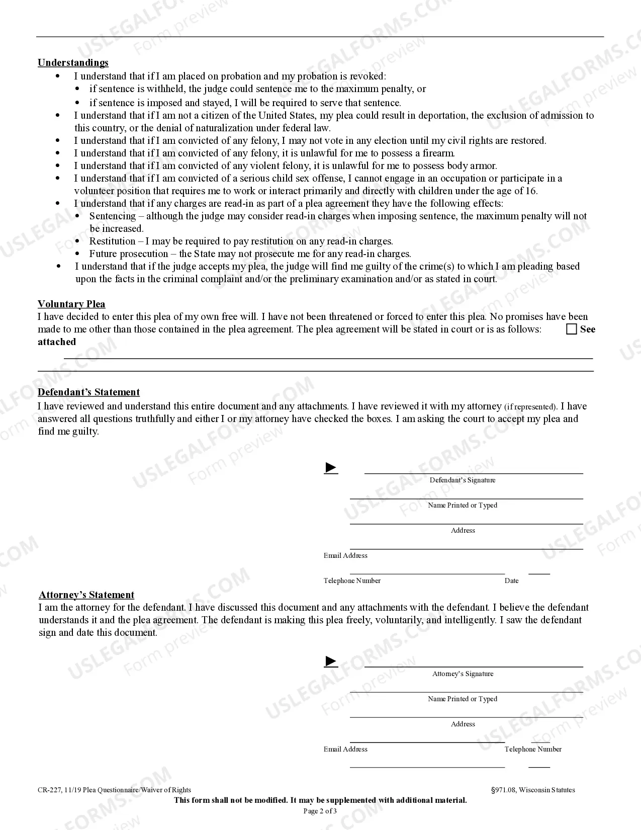 Preview Plea Questionnaire - Waiver of Rights - Appeal Rights