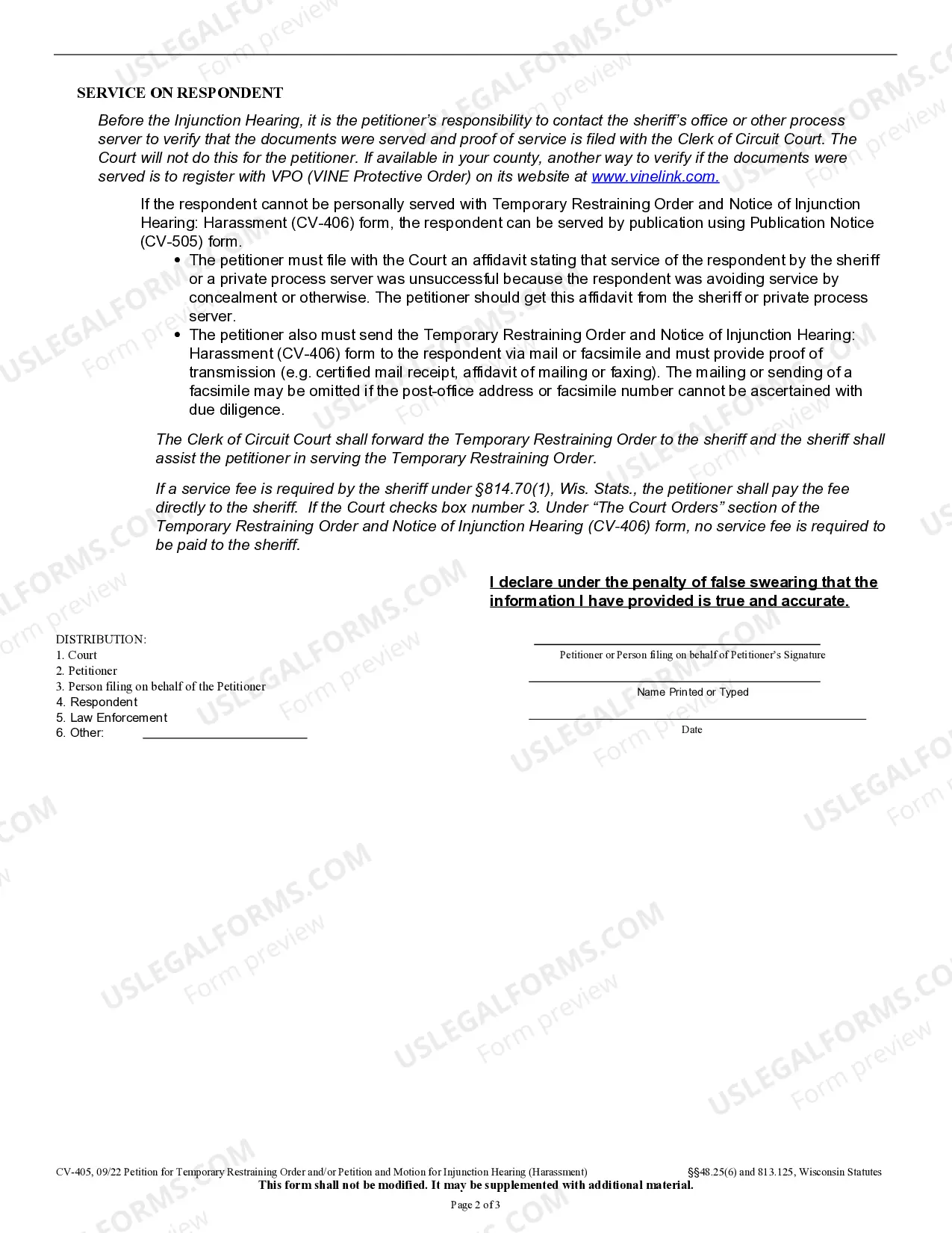 Preview Petition for TRO and / or Injunction - Harassment