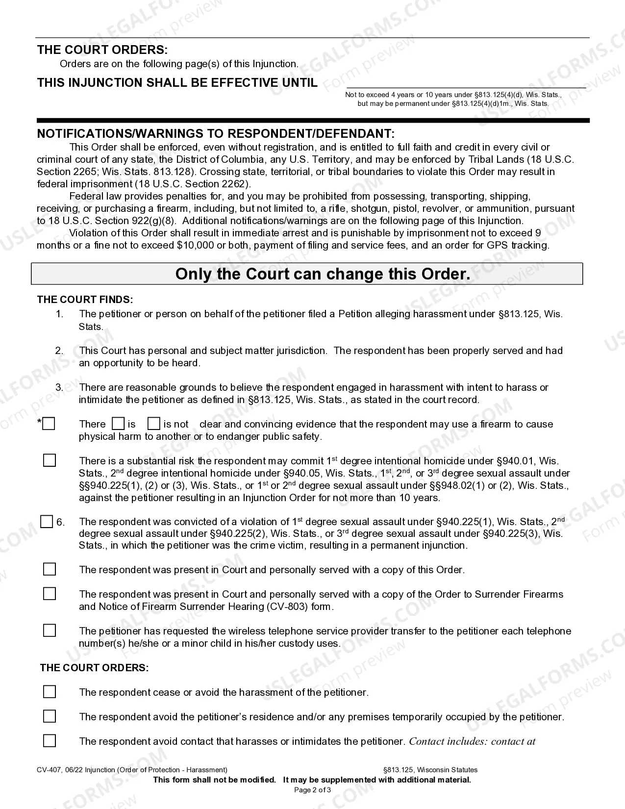 Preview Injunction - Harassment