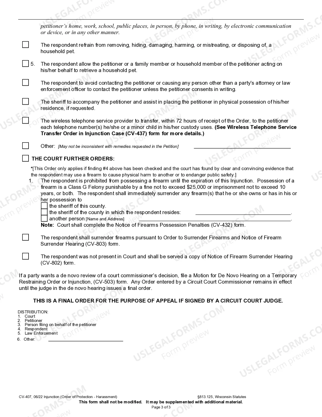 Preview Injunction - Harassment