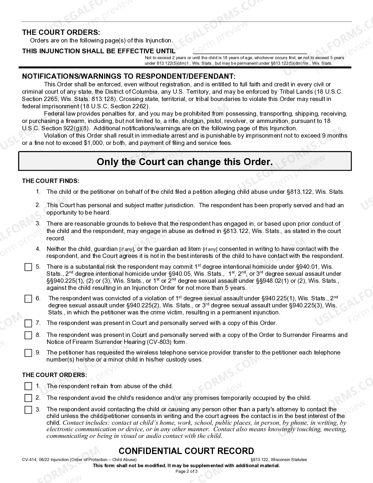 Preview Injunction - Child Abuse