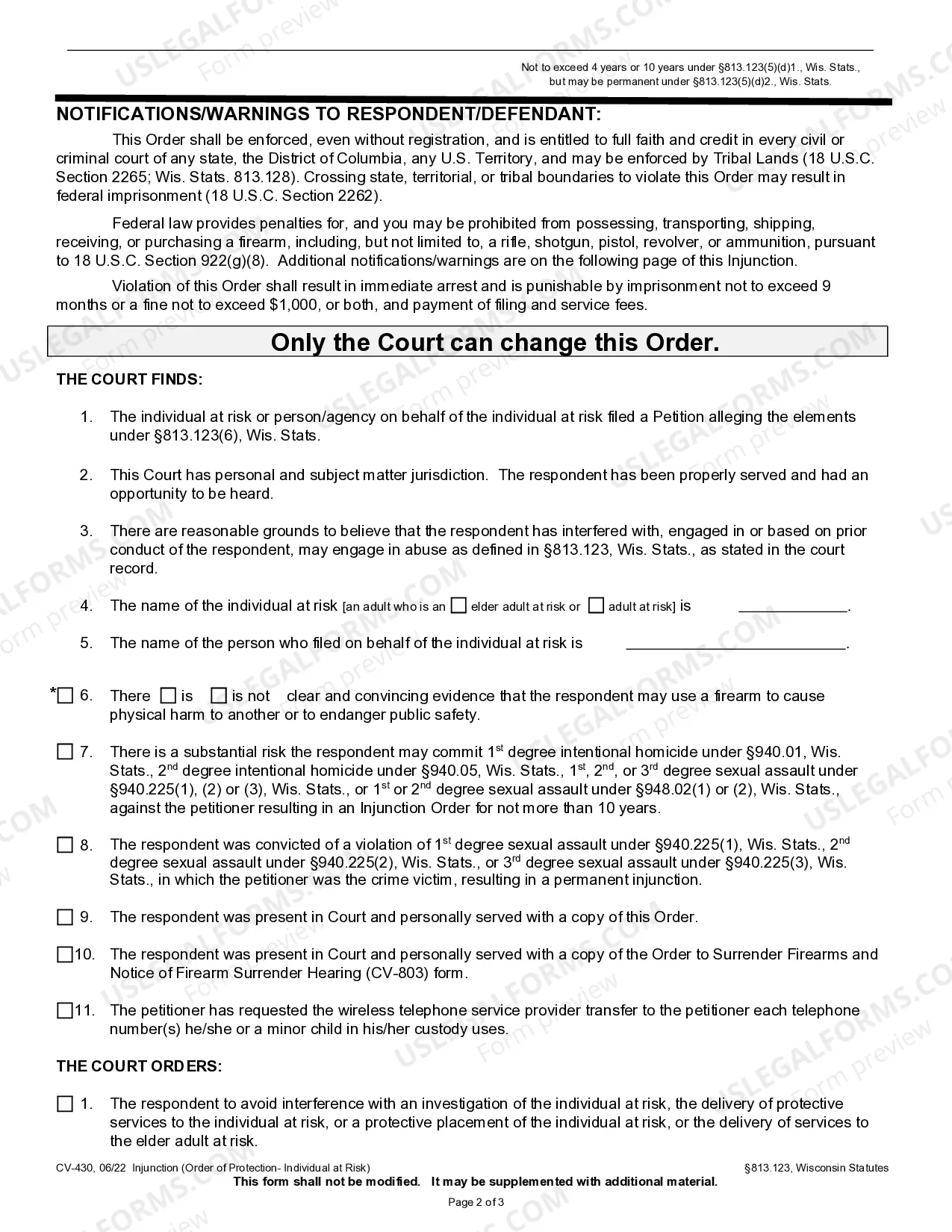 Preview Injunction - Vulnerable Adult