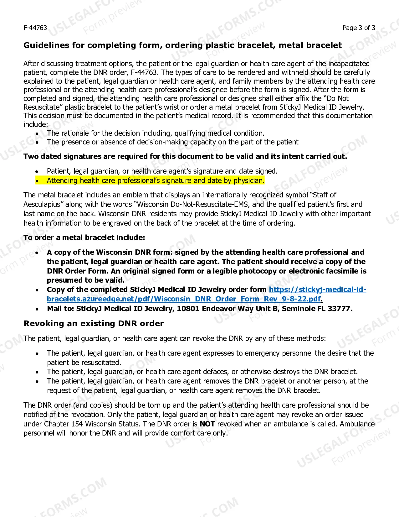 Preview Wisconsin Emergency Care Do Not Resuscitate Order