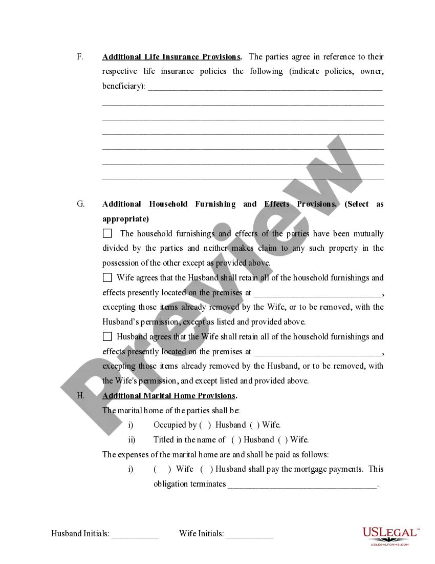 Preview Marital Domestic Separation and Property Settlement Agreement Minor Children Parties May have Joint Property or Debts where Divorce Action Filed