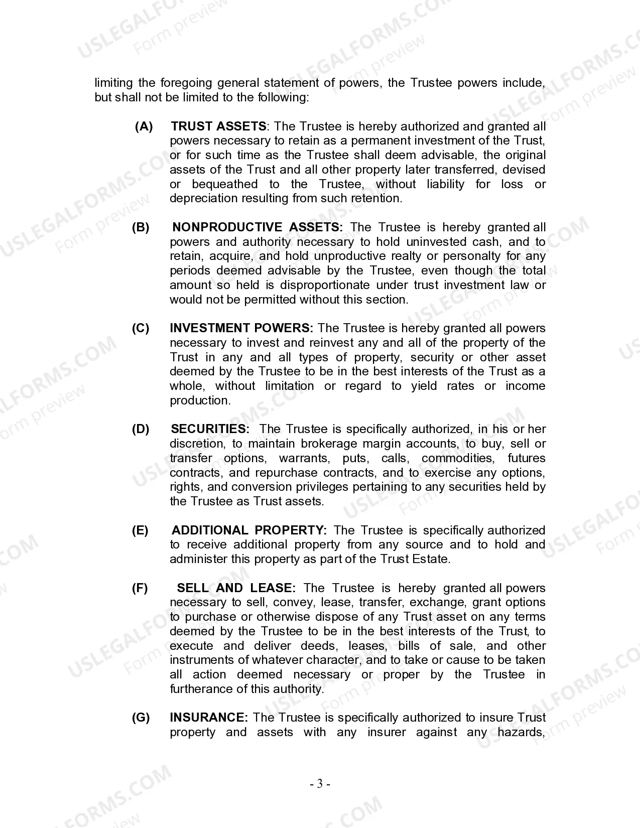 Preview Revocable Living Trust for Husband and Wife with No Children