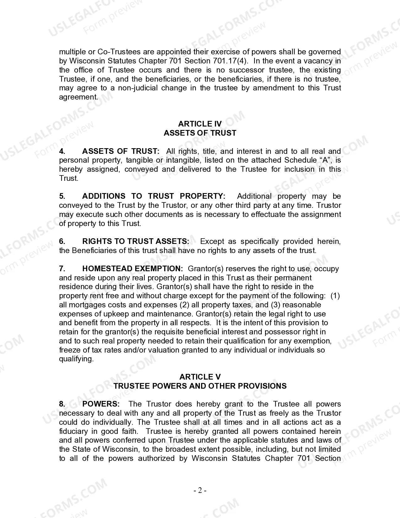 Preview Living Trust for Individual Who is Single, Divorced or Widow or Widower with Children