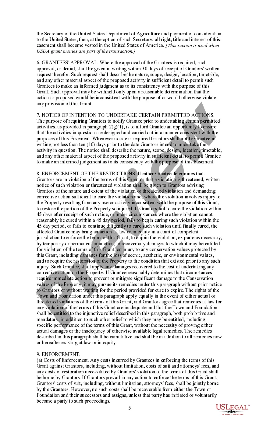 Preview Grant of Conservation Easement and Development Rights to Preserve Scenic and Environmentally Significant Areas