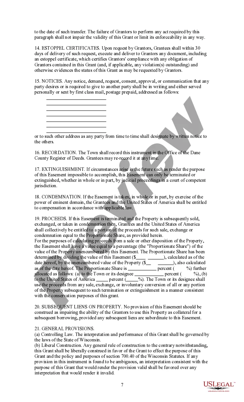 Preview Grant of Conservation Easement and Development Rights to Preserve Scenic and Environmentally Significant Areas