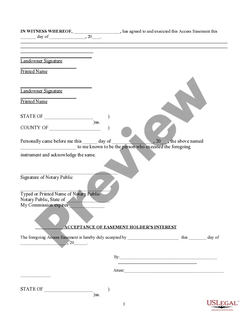 Preview Access Easement
