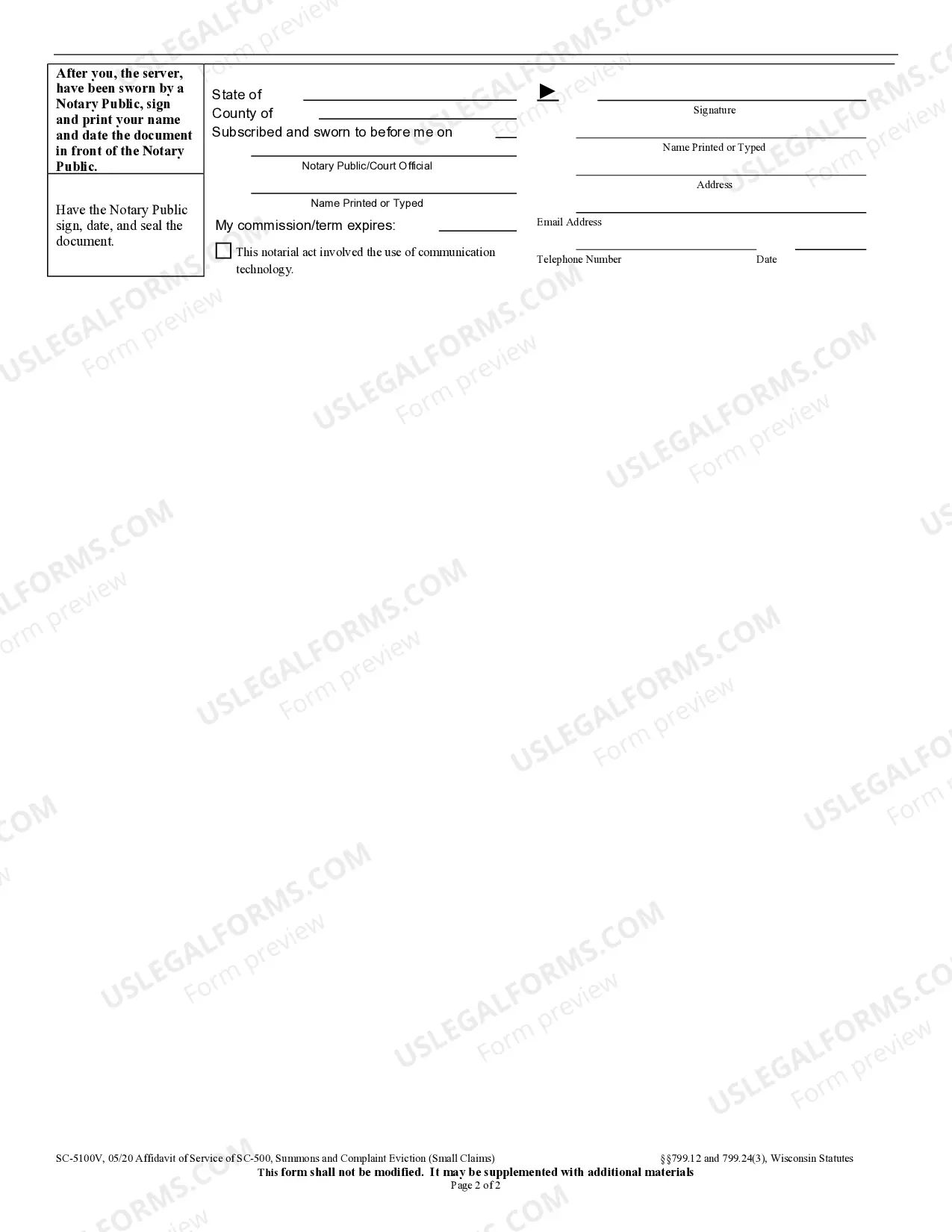 Preview Small Claims Eviction Complaint