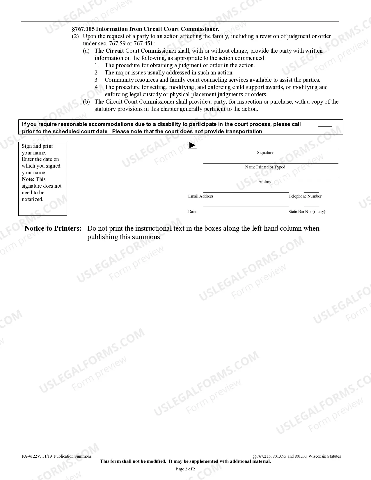 Preview Publication Summons
