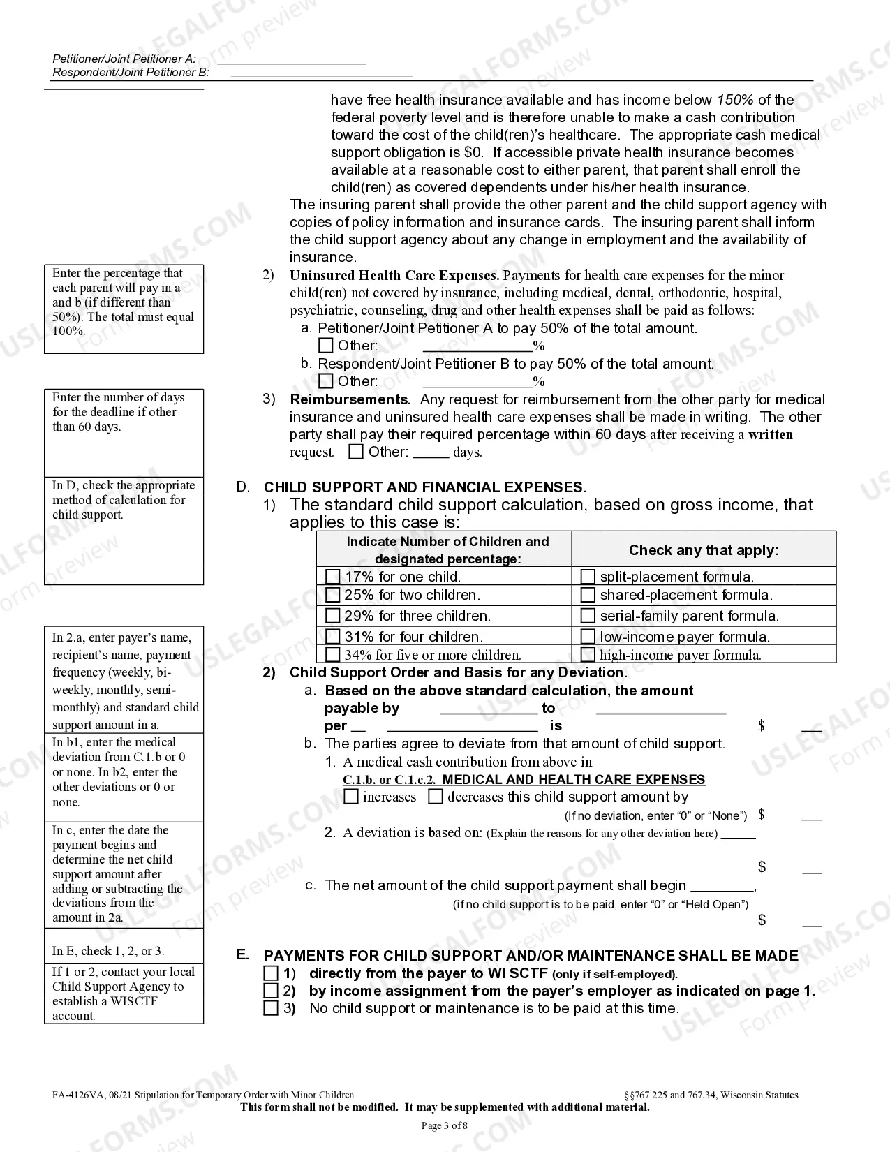 Preview Stipulation for Temporary Order with Minor Children