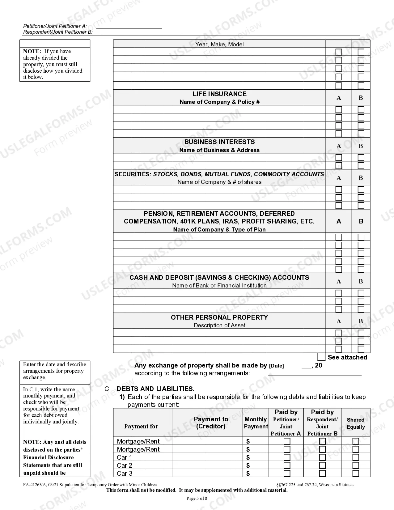 Preview Stipulation for Temporary Order with Minor Children
