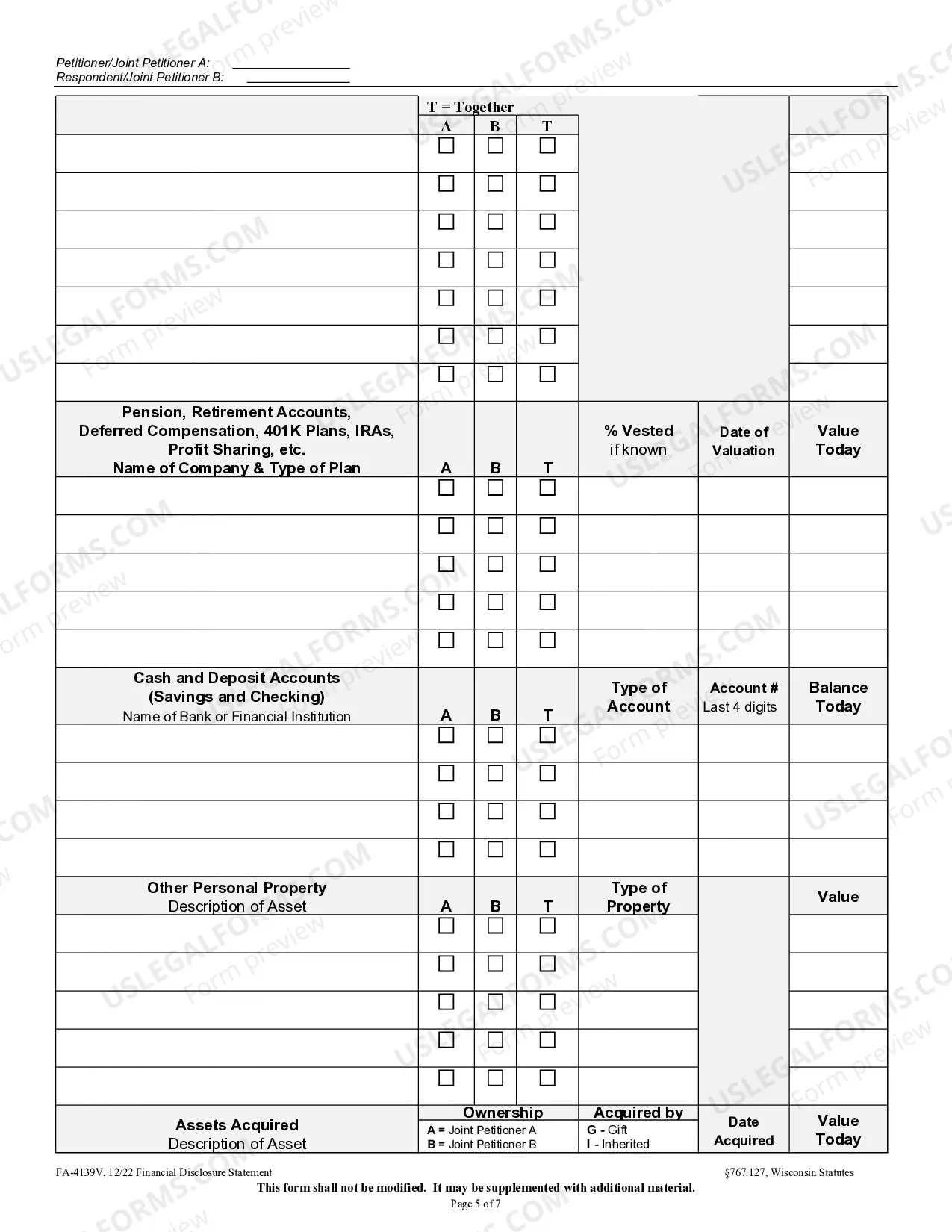 Preview Financial Disclosure Statement