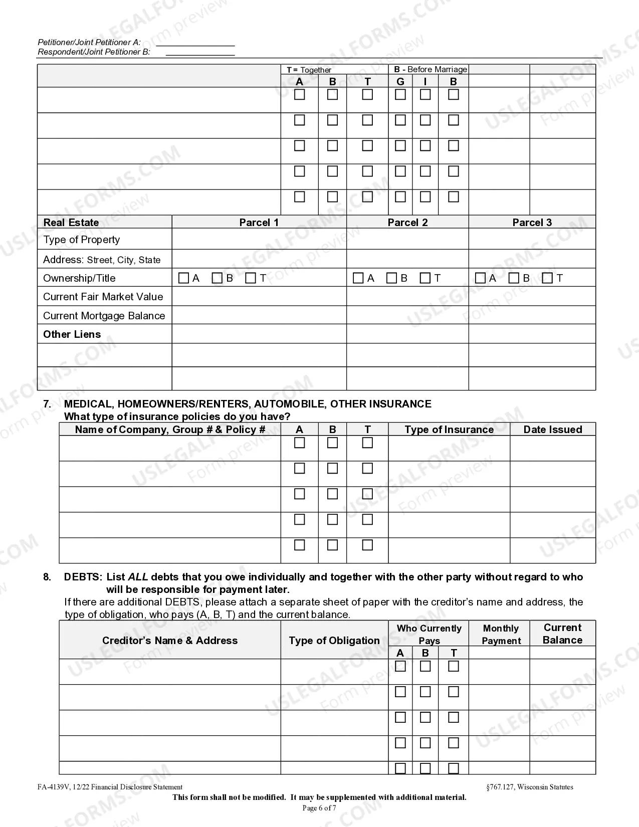 Preview Financial Disclosure Statement