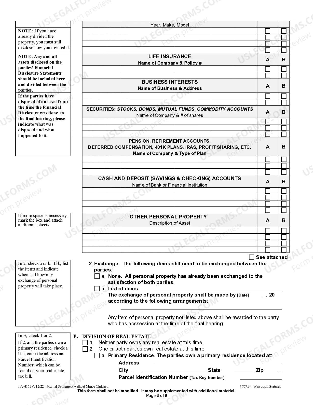 Preview Marital Settlement Agreement