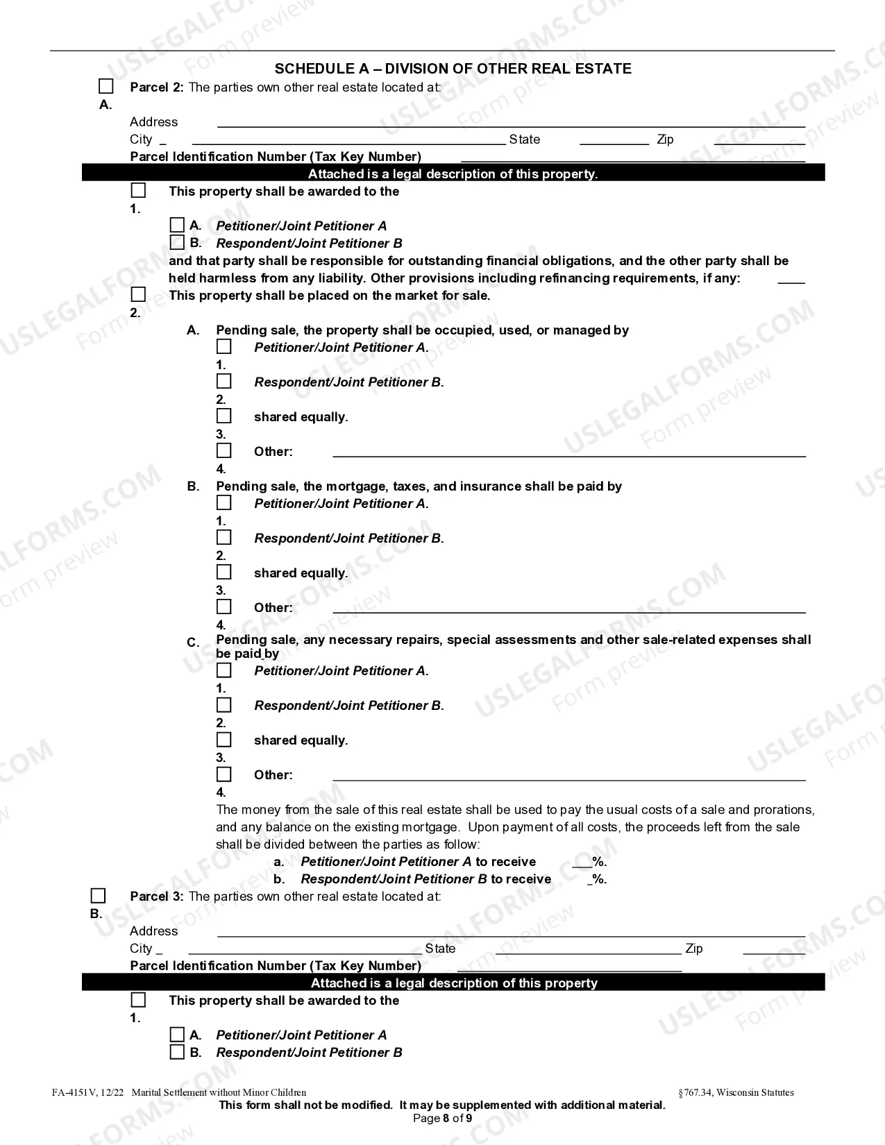Preview Marital Settlement Agreement