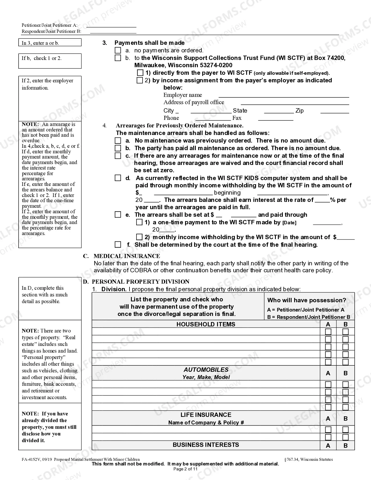 Preview Proposed Marital Settlement Order