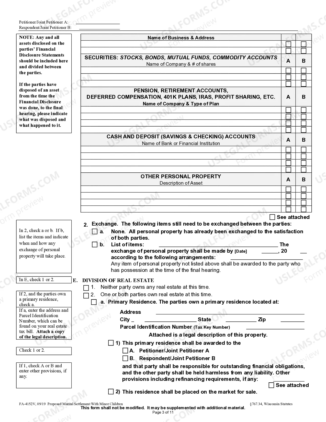 Preview Proposed Marital Settlement Order