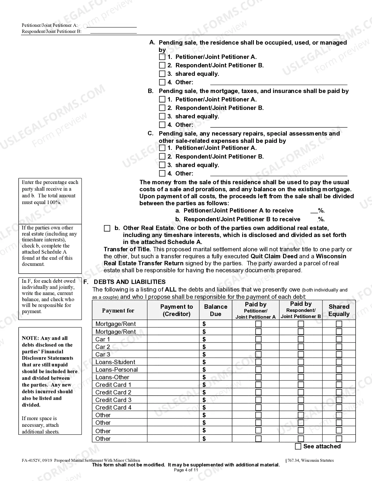 Preview Proposed Marital Settlement Order