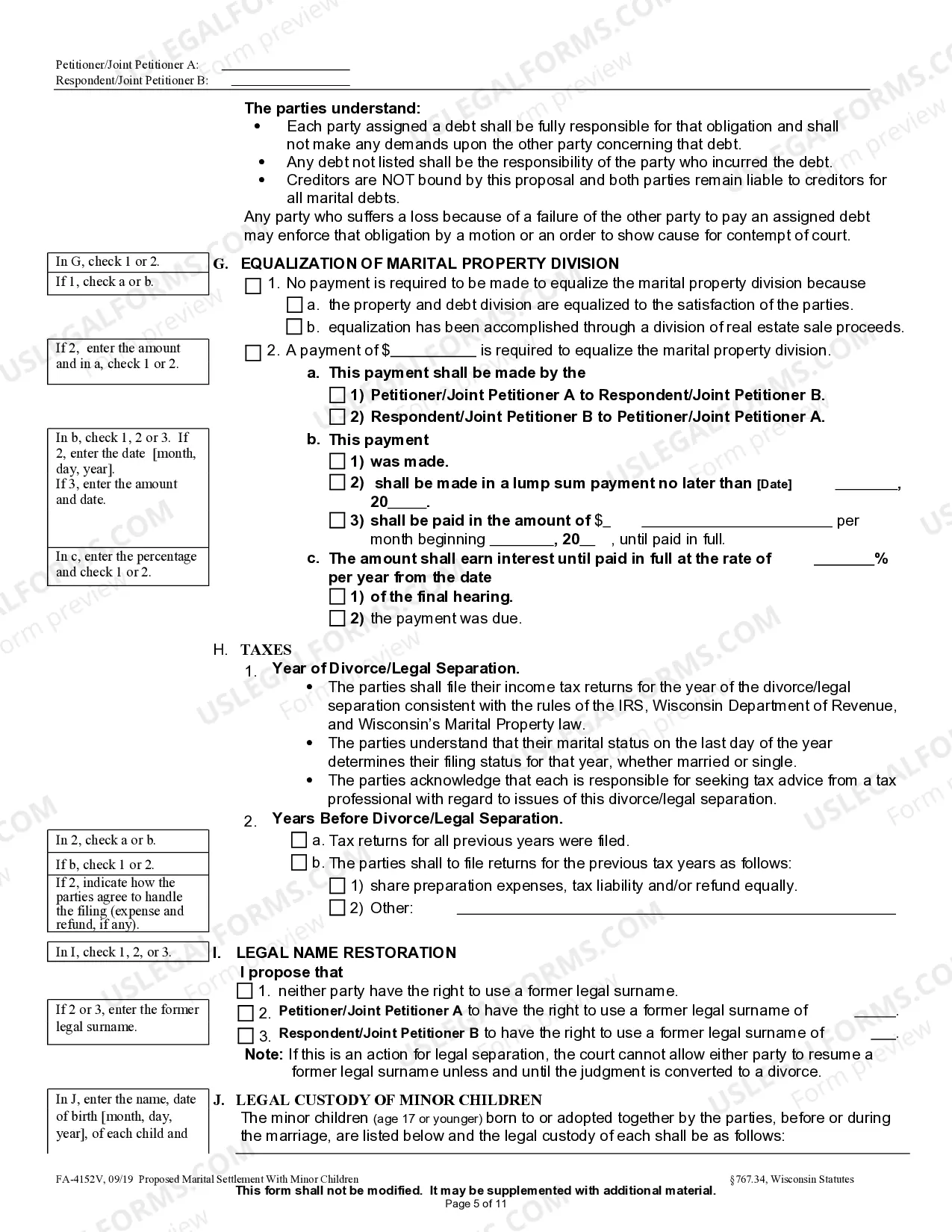 Preview Proposed Marital Settlement Order