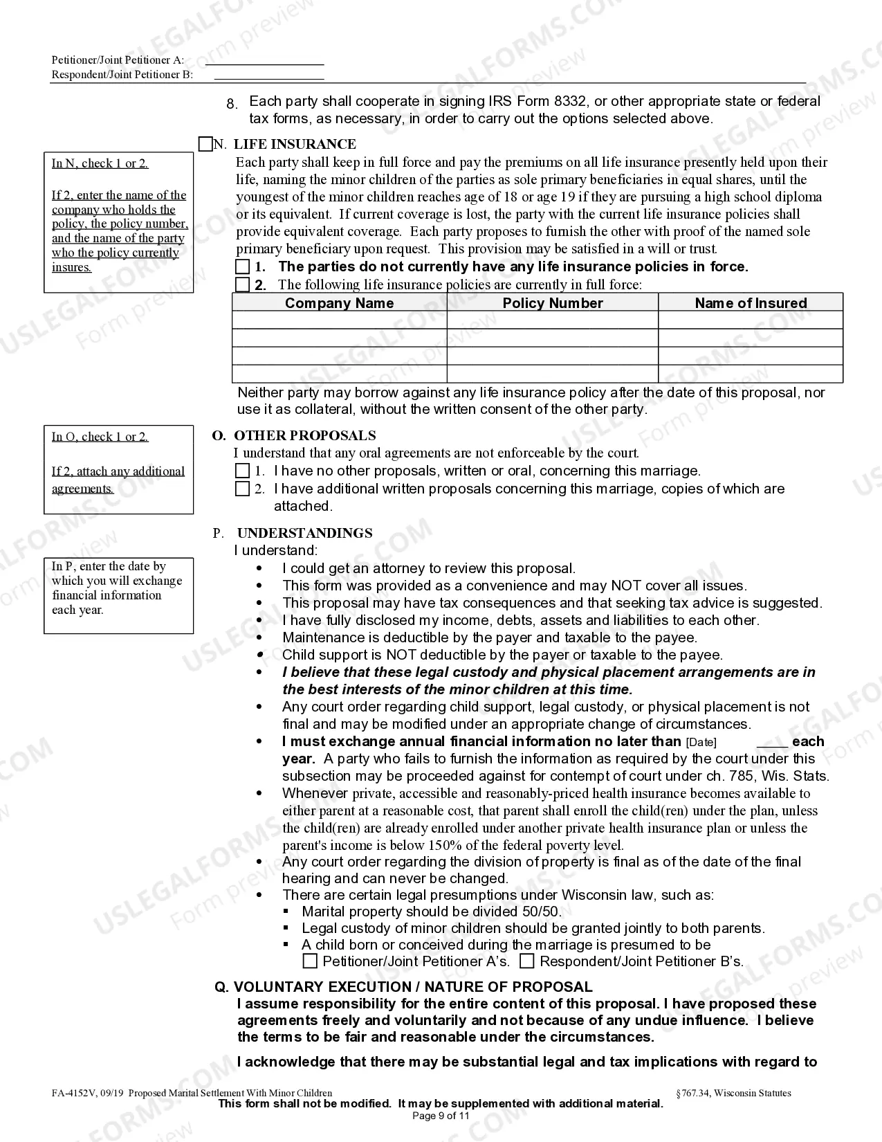 Preview Proposed Marital Settlement Order