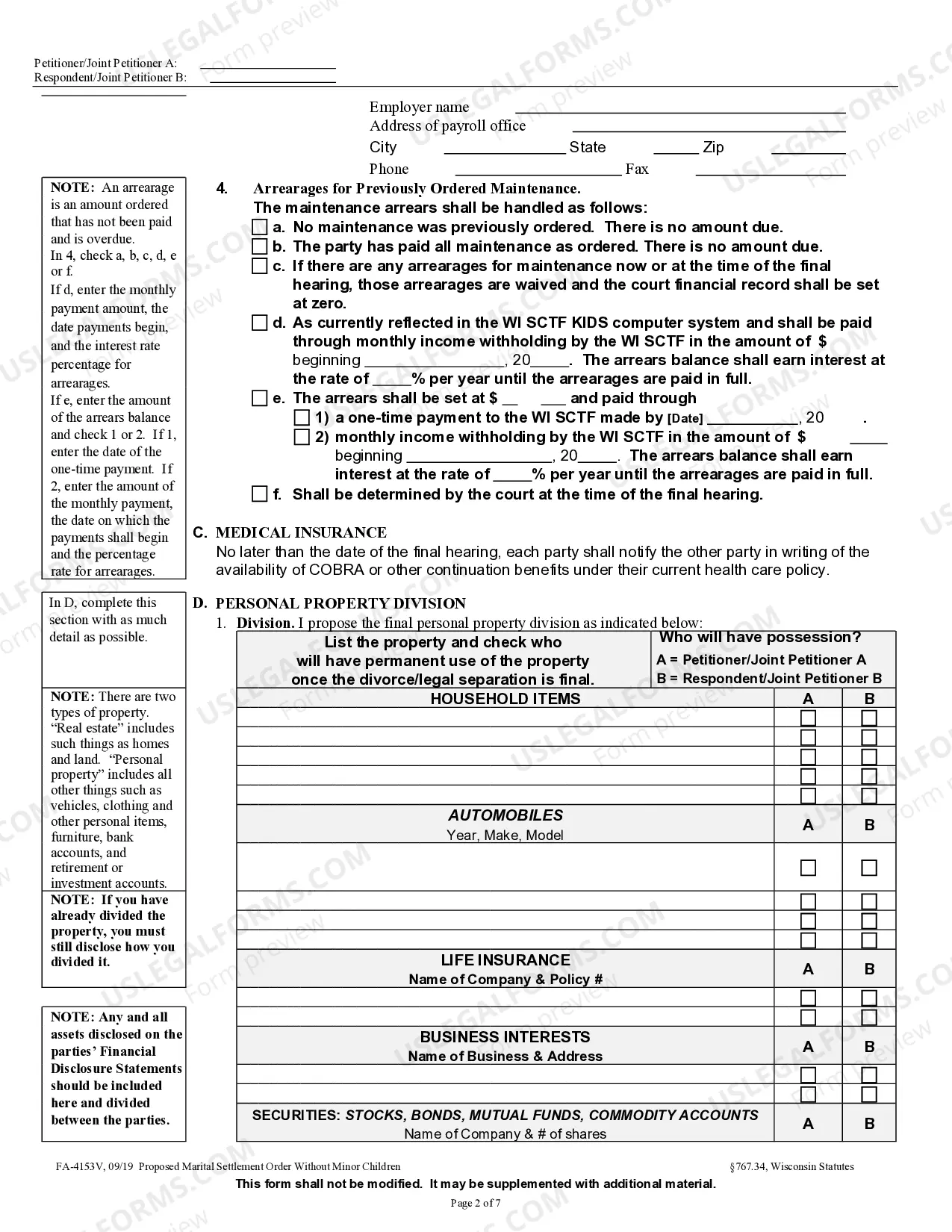 Preview Proposed Marital Settlement Order