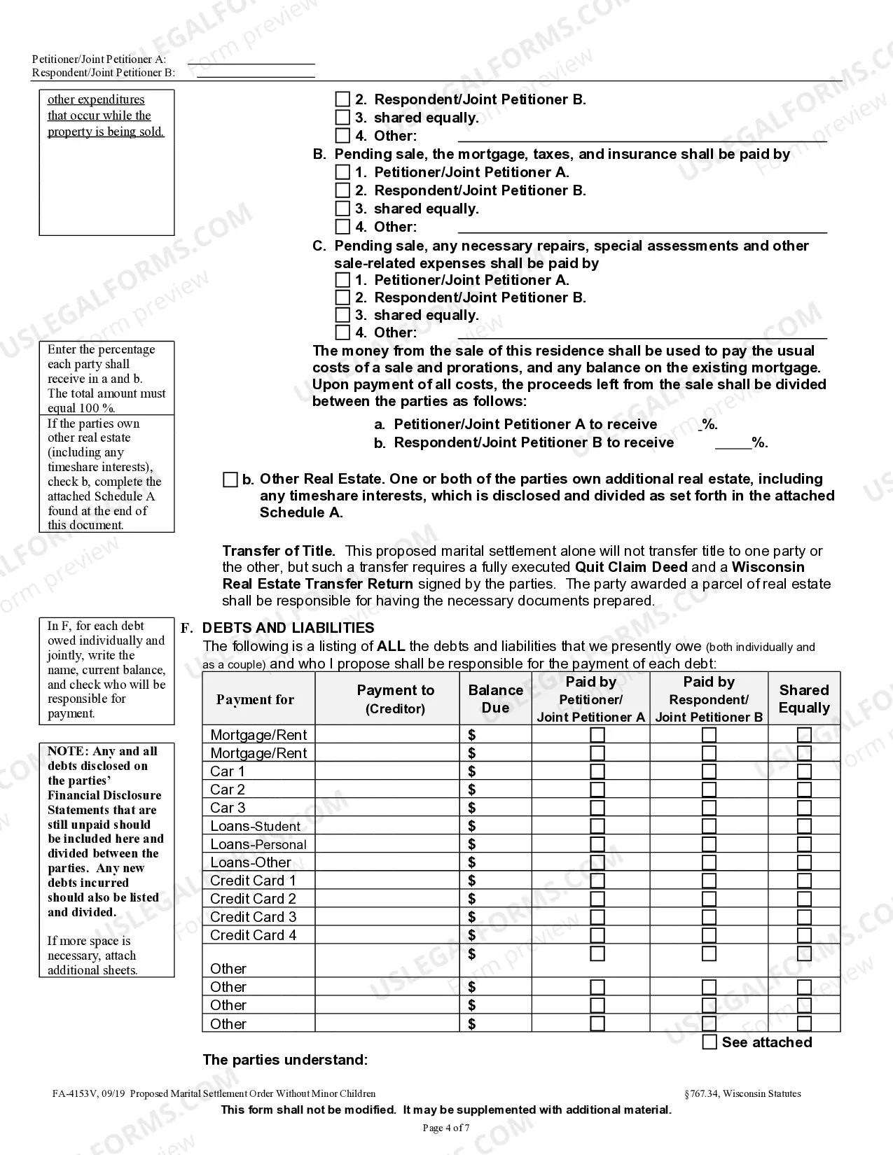 Preview Proposed Marital Settlement Order