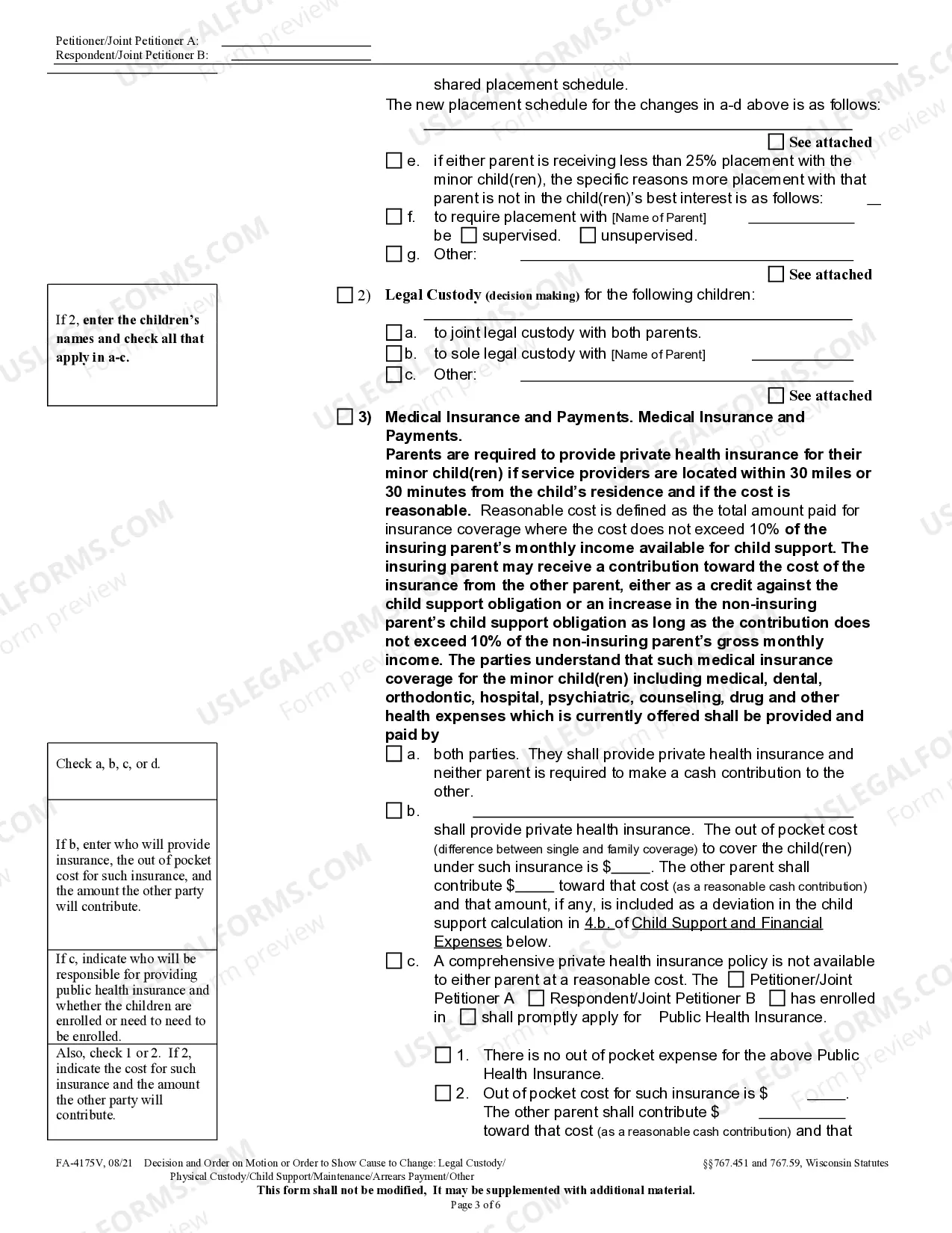 Preview Decision & Order On Motion Or OTSC To Change Legal Custody Change Physical Placement Change Child Support Change Maintenance Other