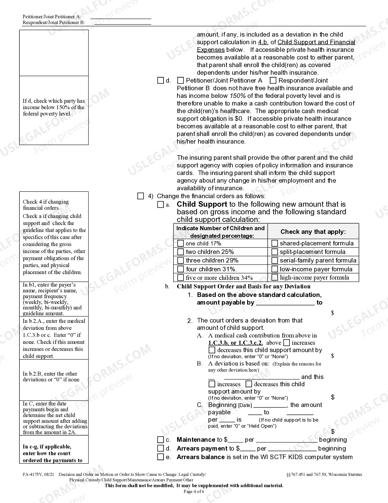 Preview Decision & Order On Motion Or OTSC To Change Legal Custody Change Physical Placement Change Child Support Change Maintenance Other