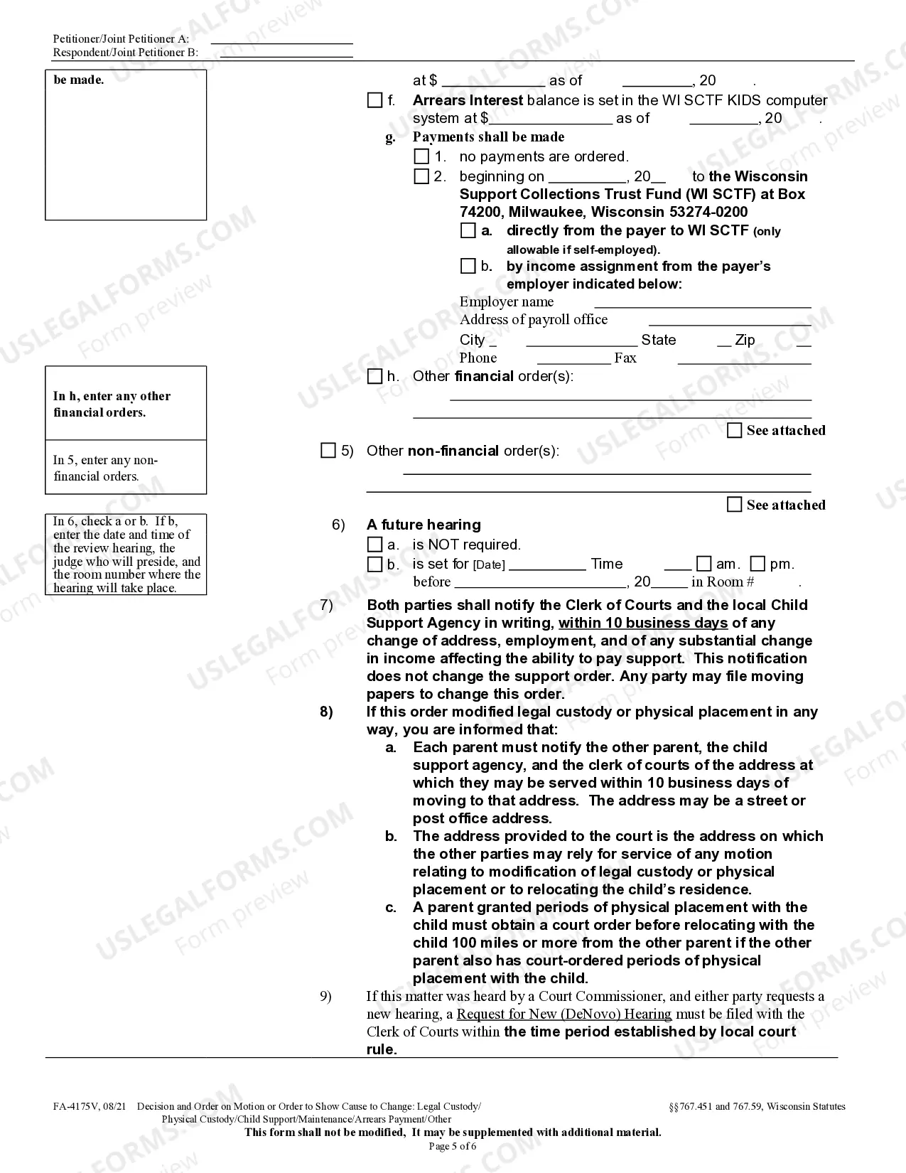 Preview Decision & Order On Motion Or OTSC To Change Legal Custody Change Physical Placement Change Child Support Change Maintenance Other