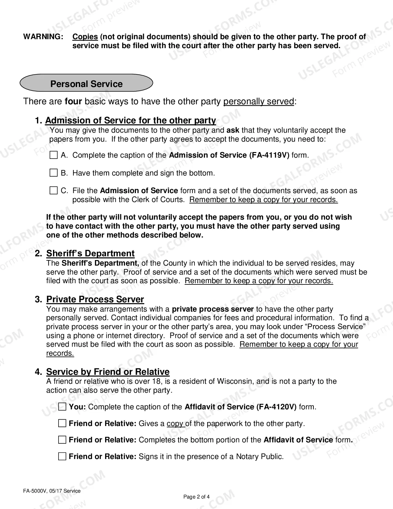 Preview Instruction Sheet on Order To Appear
